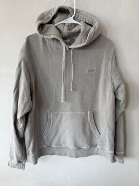 Kith Distressed Washed gray Hoodie Womens Extra Large Sweatshirt Long Sleeve